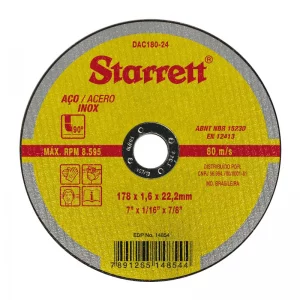 Disco de Corte para Aço Inox da Starrett